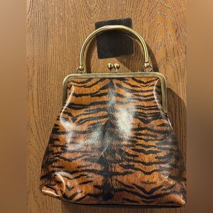 Patricia Nash Novella Frame Bag in a tiger print leatherVintage